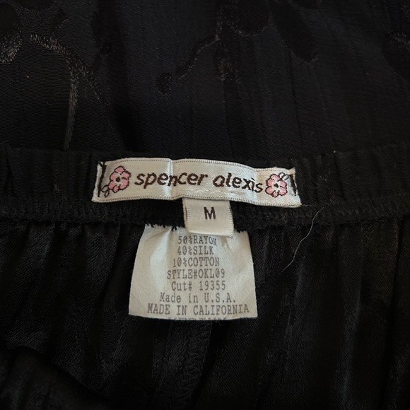 Spencer Alexis VTG 90's 2 piece set Womens Med Black Top & Maxi Skirt Boho Lace - Picture 7 of 7